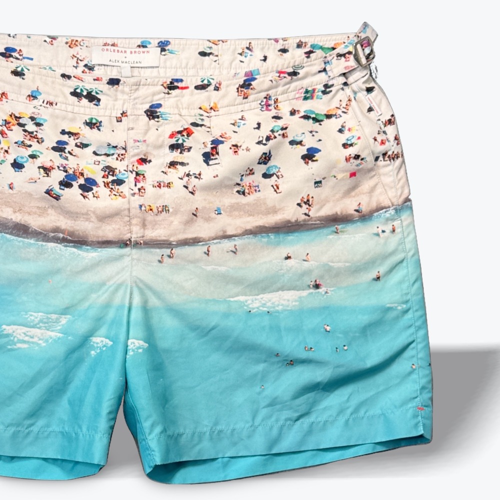 Orlebar Brown Bulldog Alex Maclean Limited Swim Shorts 38 Beach Print Portugal